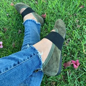 Olive Ballerina Faux Suede Shoes